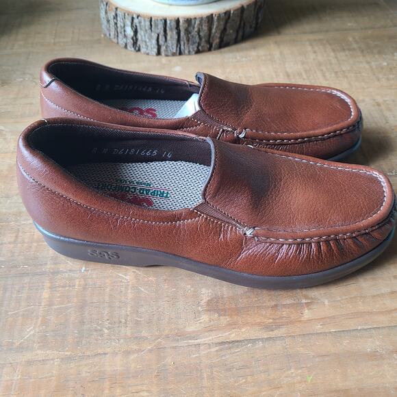 SAS Twin Leather Slip On Loafers Womens Size 8 N  Tripad Comfort Shoes - Picture 2 of 6